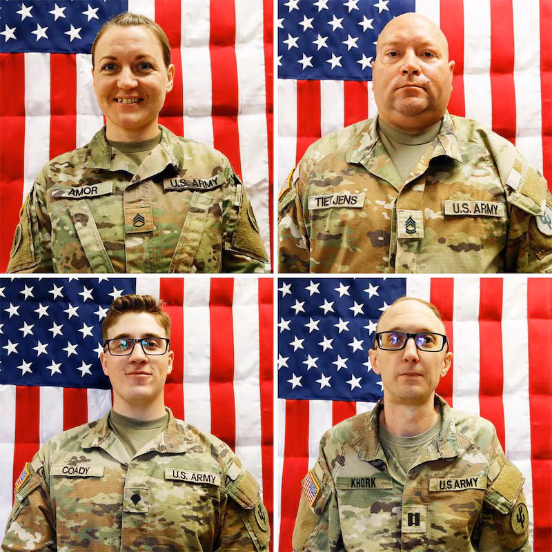 (L to R) Sgt. Declan J. Coady, Sgt. 1st Class Noah L. Tietjens, Sgt. 1st Class Nicole Amor and Capt. Cody Khork. (U.S. Army)