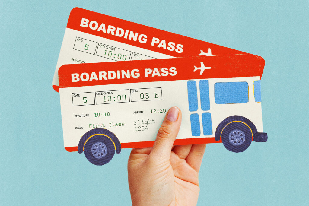 When your first-class ‘flight’ turns out to be a bus ride