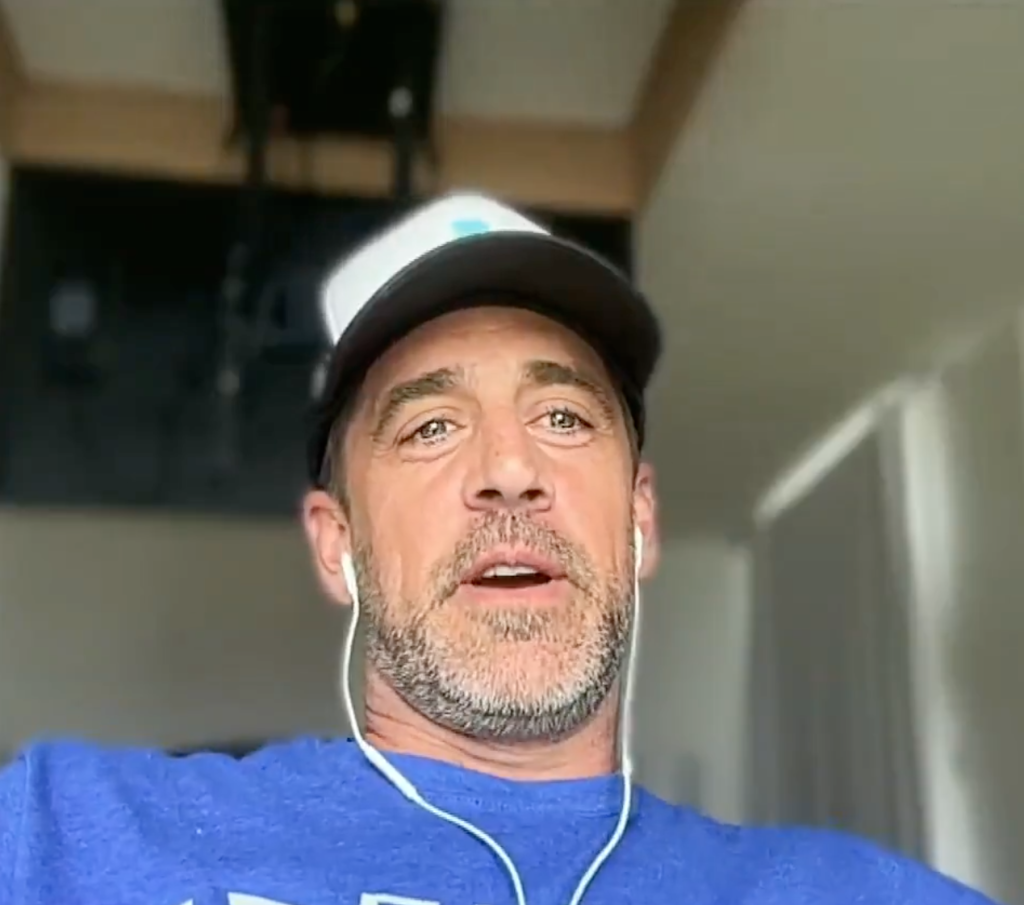 Aaron Rodgers speaks on the Pat McAfee show.