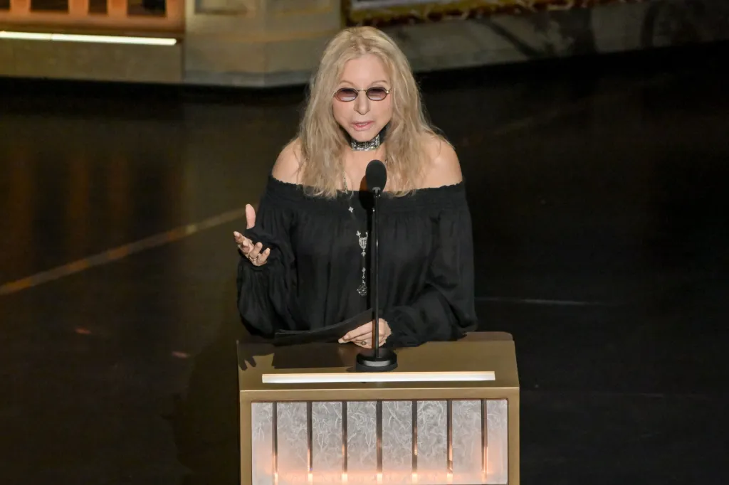 Barbra Streisand speaking at the 98th Annual Academy Awards.