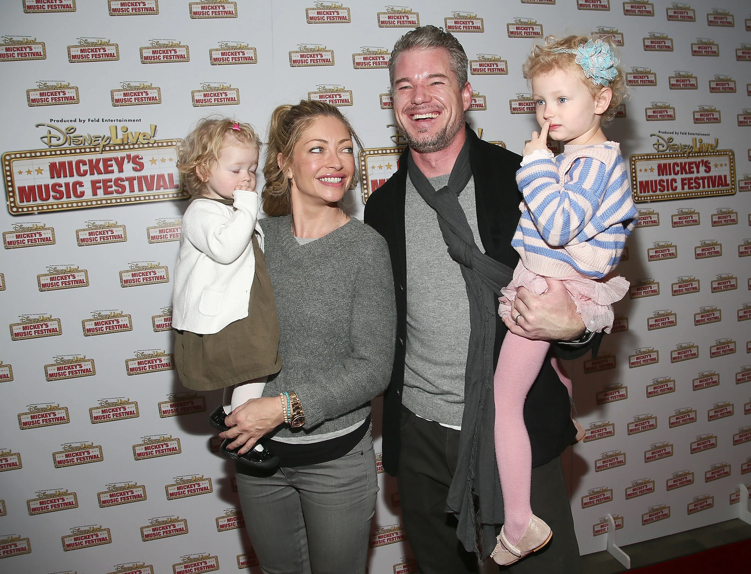 Rebecca Gayheart, Eric Dane and their daughters at the Disney Live! Mickey's Music festival in 2013
