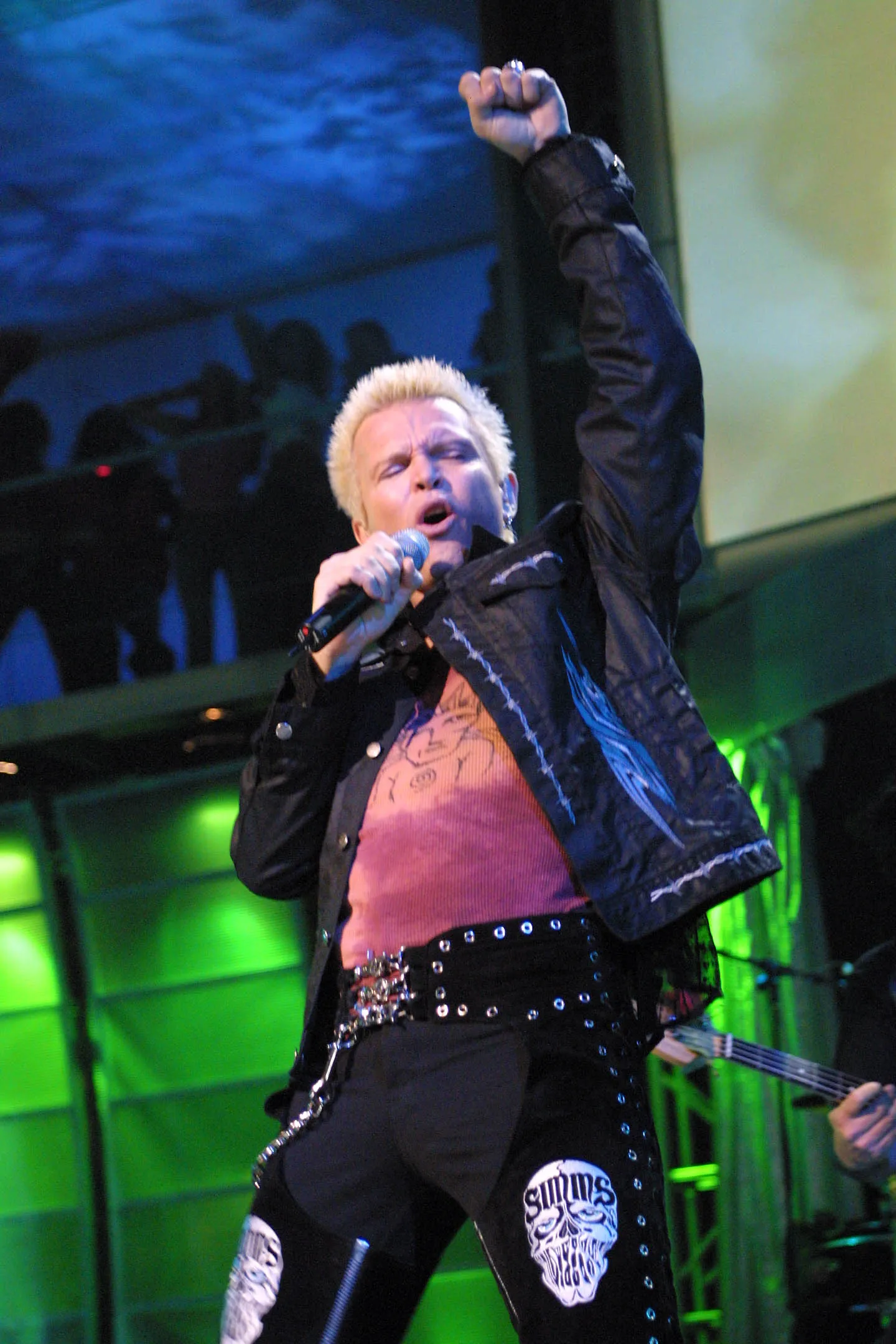 Billy Idol performing at the MTV 20th Anniversary party