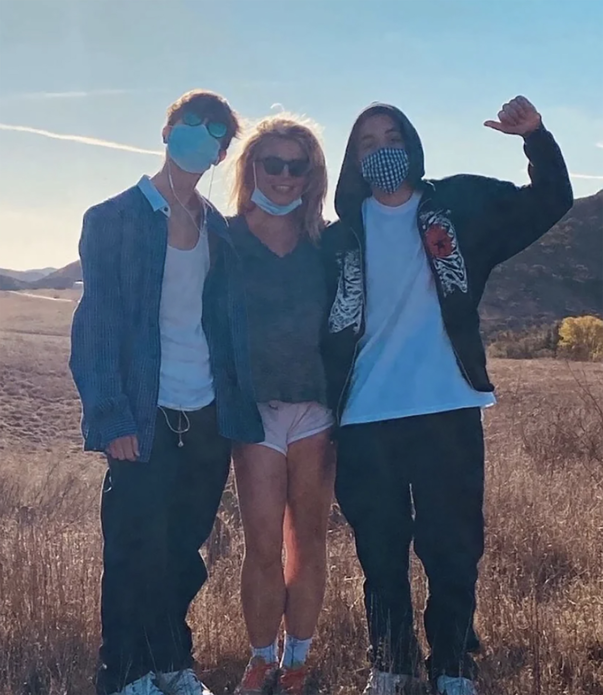 Britney Spears with her sons