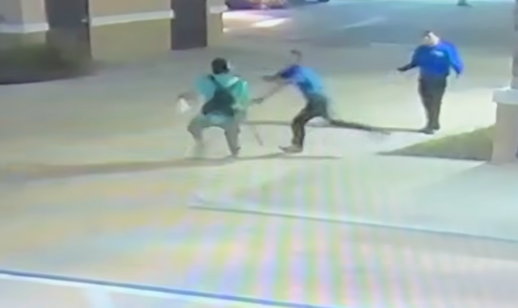 Ax-wielding suspect Bryce Thayer subdued by teen military recruit Leodan Pino in MMA takedown