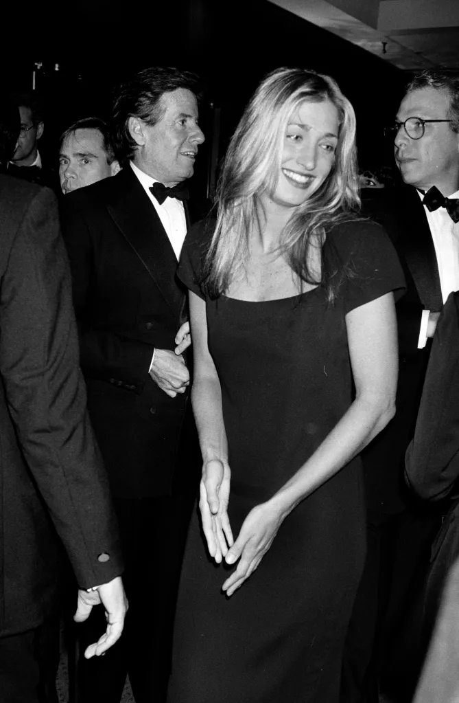 Calvin Klein and Carolyn Bessette-Kennedy attend the City of Hope fundraiser party.