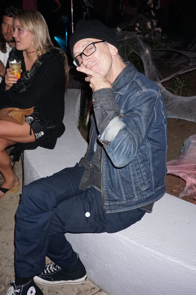 Andy Dick making a funny face while posing at the Maroon 5 Halloween party.