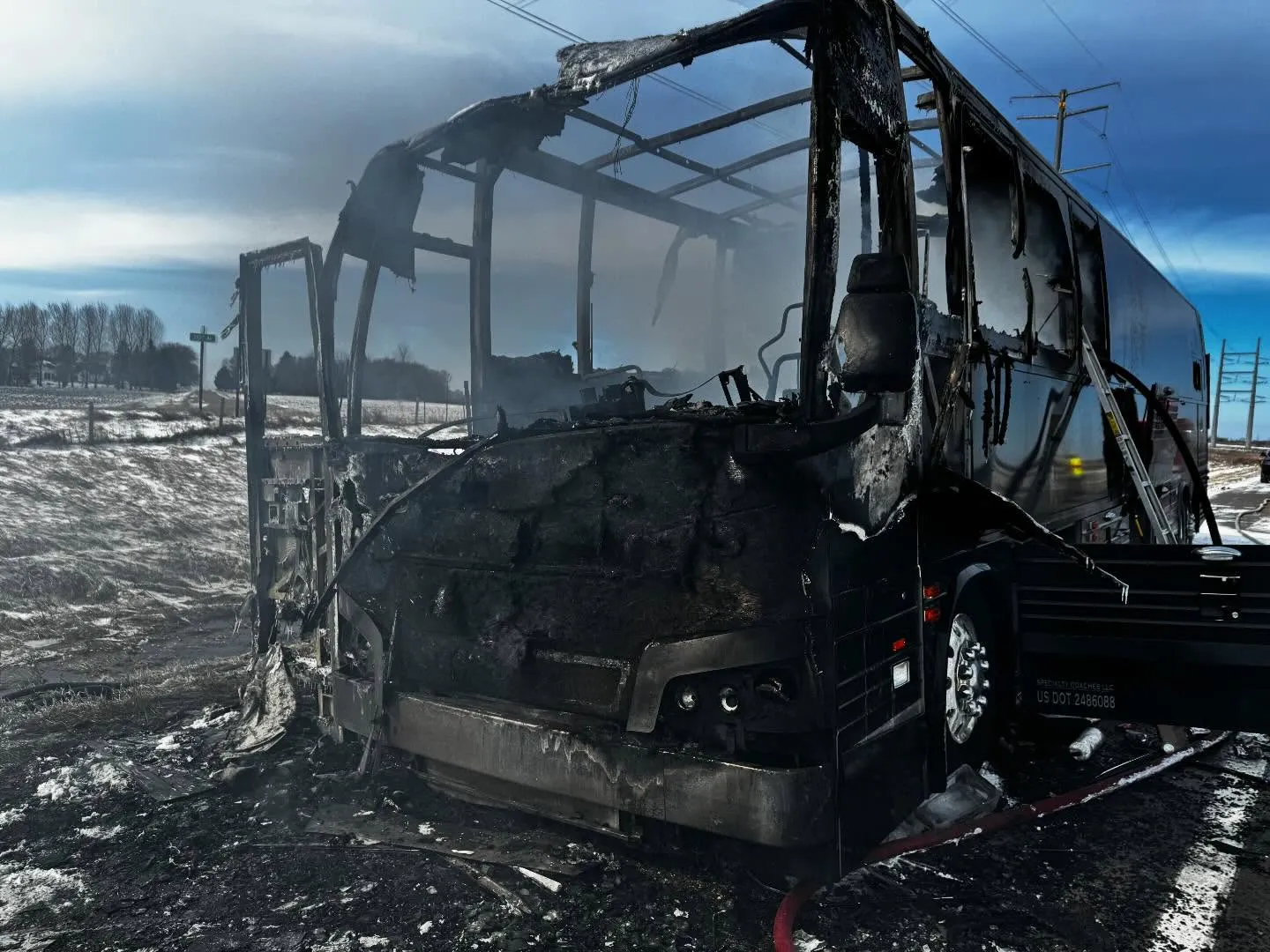Bert Kreischer shared images from his tour bus blaze on Instagram.