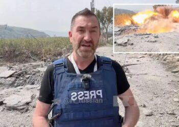 Insane moment missile blows up just feet away from reporter in Lebanon