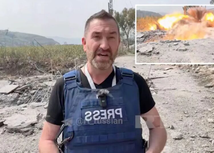 Insane moment missile blows up just feet away from reporter in Lebanon