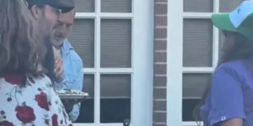 Foo Fighters frontman Dave Grohl surprises guests to serve BBQ at LA backyard bash