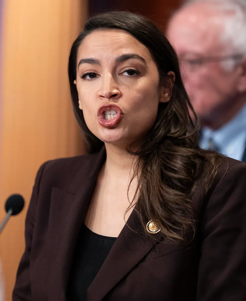 March 25, 2026, Washington, District Of Columbia, USA: United States Representative Alexandria Ocasio-Cortez (Democrat of New York) speaks at a press conference where she and United States Senator Bernie Sanders (Independent of Vermont) announce the Artificial Intelligence Data Center Moratorium Act in the US Capitol in Washington, DC, USA, on Wednesday, March 25, 2026. The legislation aims to ensure that AI benefits workers, is safe and effective and does not harm communities or destroy the environment (Credit Image: © Andrew Thomas/CNP via ZUMA Press Wire)
