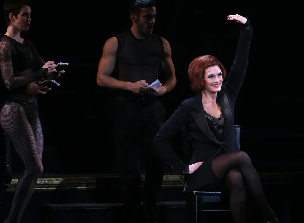 Brooke Shields on stage during a dress rehearsal for
