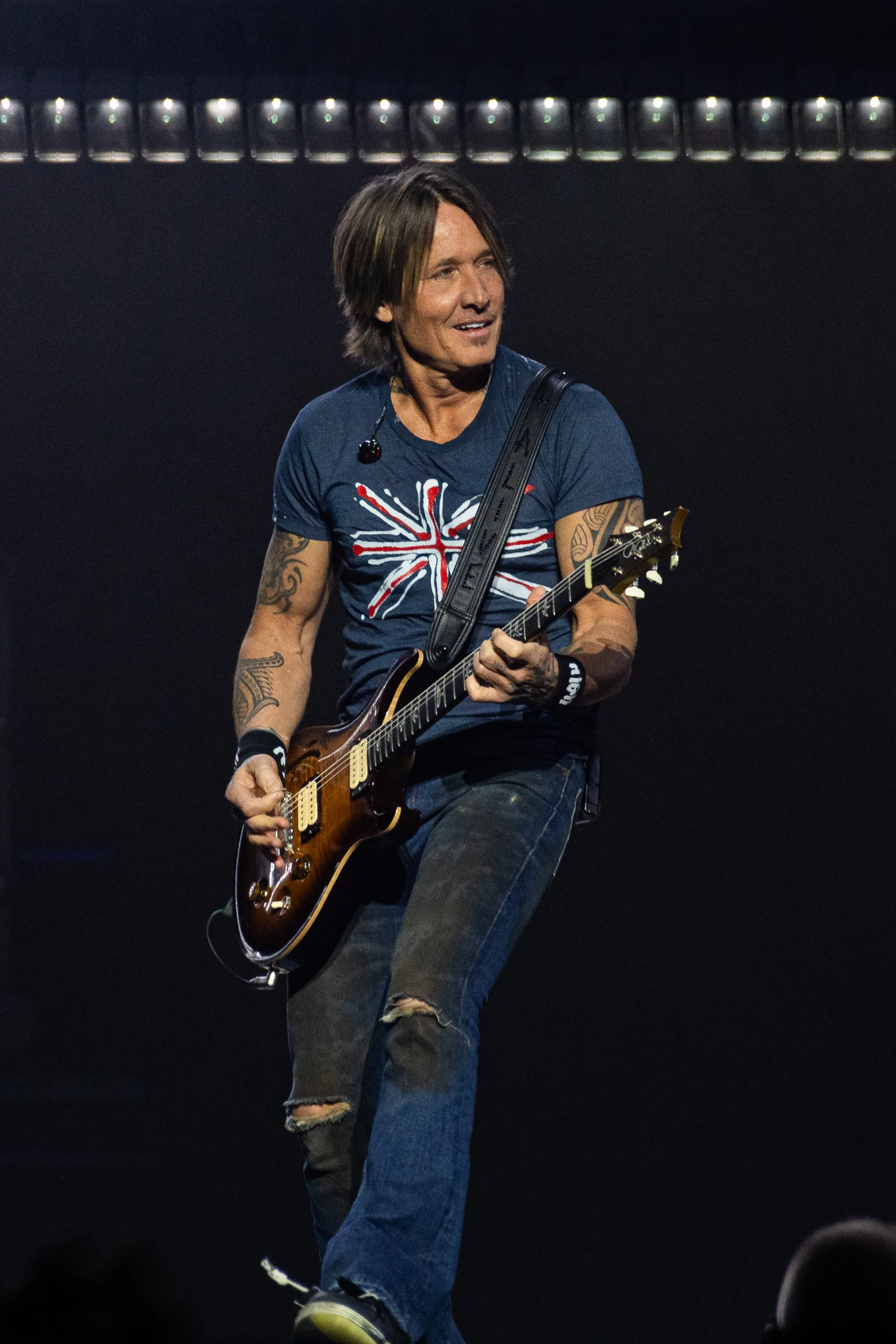 Keith Urban performing onstage at C2C Country to Country day two at The O2 Arena.