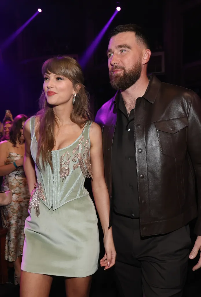 Taylor Swift and Travis Kelce attending the 2026 iHeartRadio Music Awards.