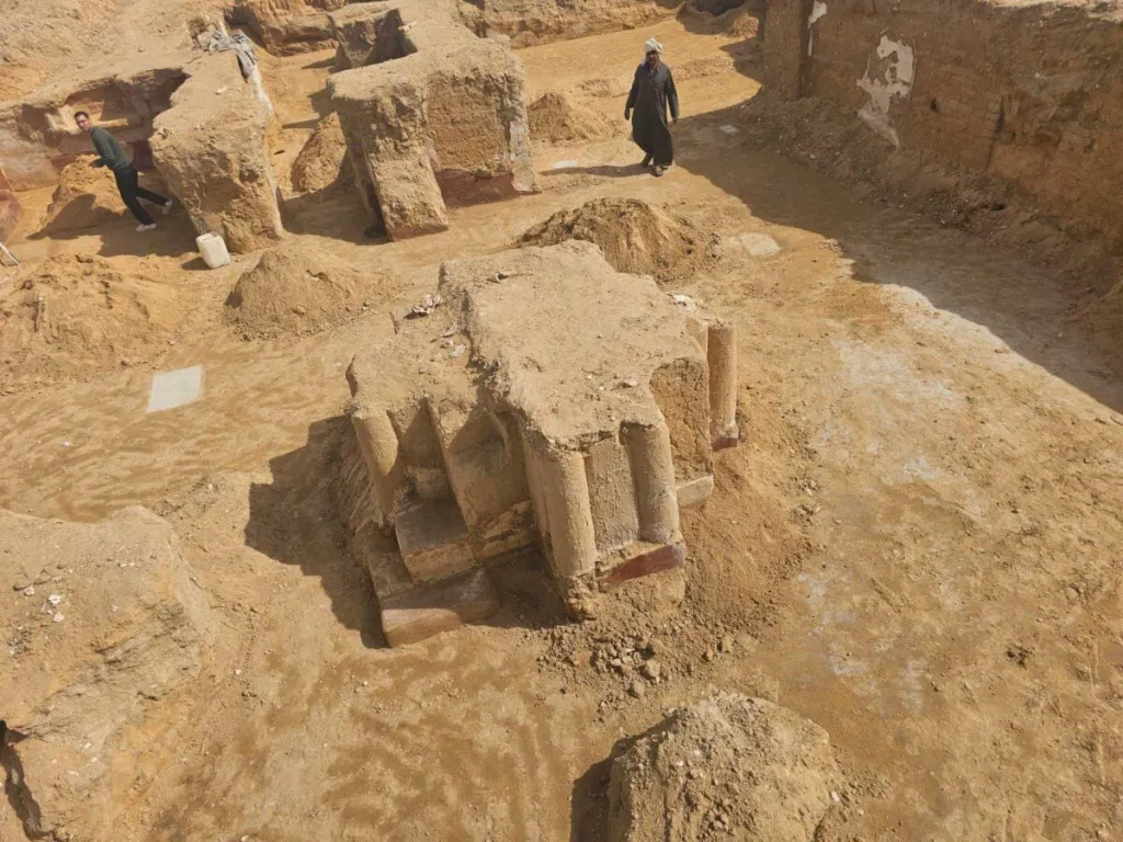 Archaeological excavation of a building believed to be a guest house from the 5th century AD.