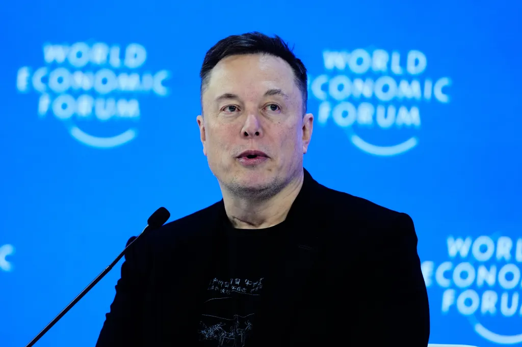 Elon Musk speaking at the World Economic Forum.