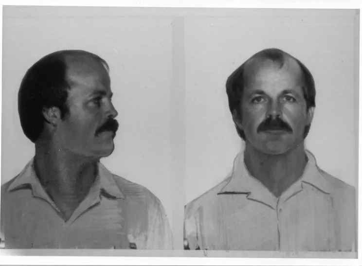Mugshot of Christopher Wilder, showing a front and side view.