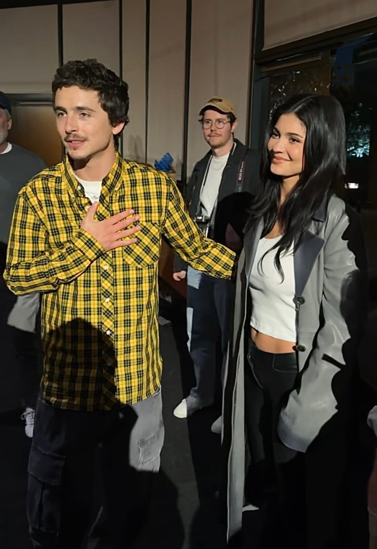 Kylie Jenner and Timothée Chalamet backstage at the