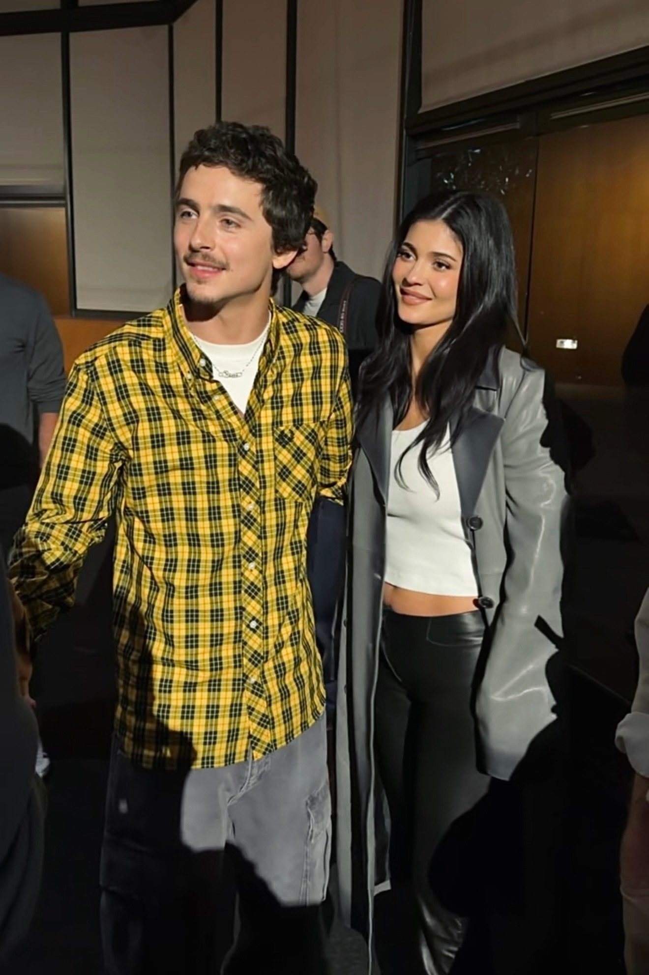 Kylie Jenner and Timothée Chalamet backstage at the