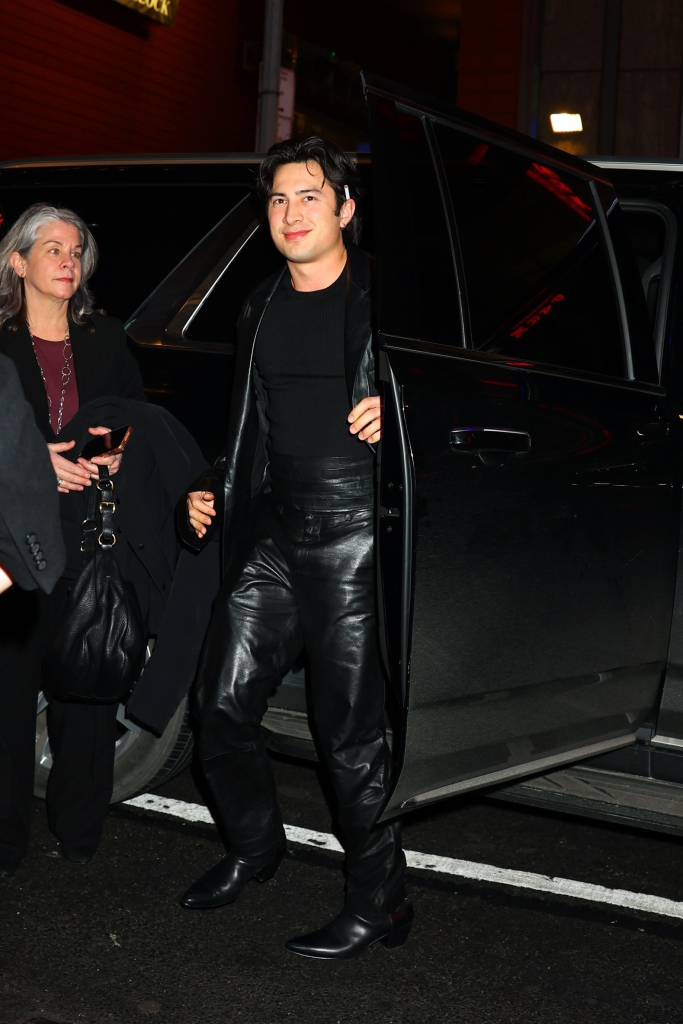 Hudson Williams arriving at the Saturday Night Live after-party.