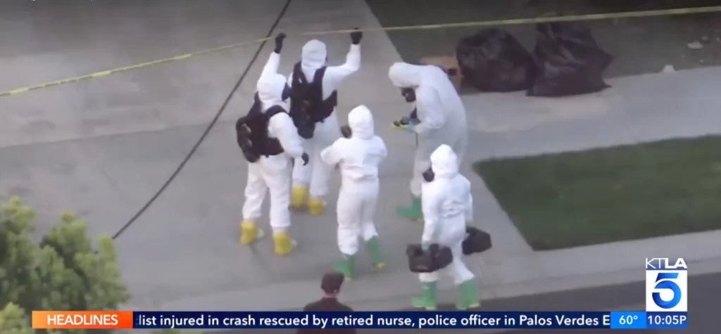 Hazmat team responding to suspicious items.