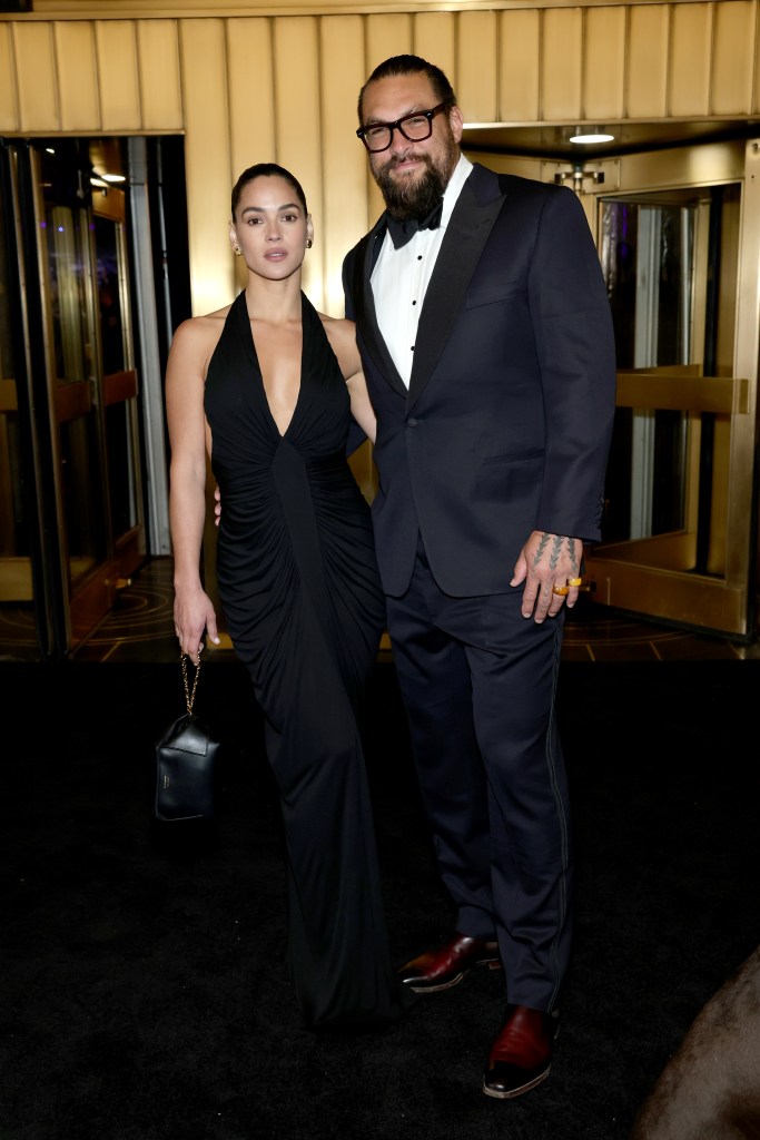 Adria Arjona and Jason Momoa attend SNL50: The Anniversary Special.