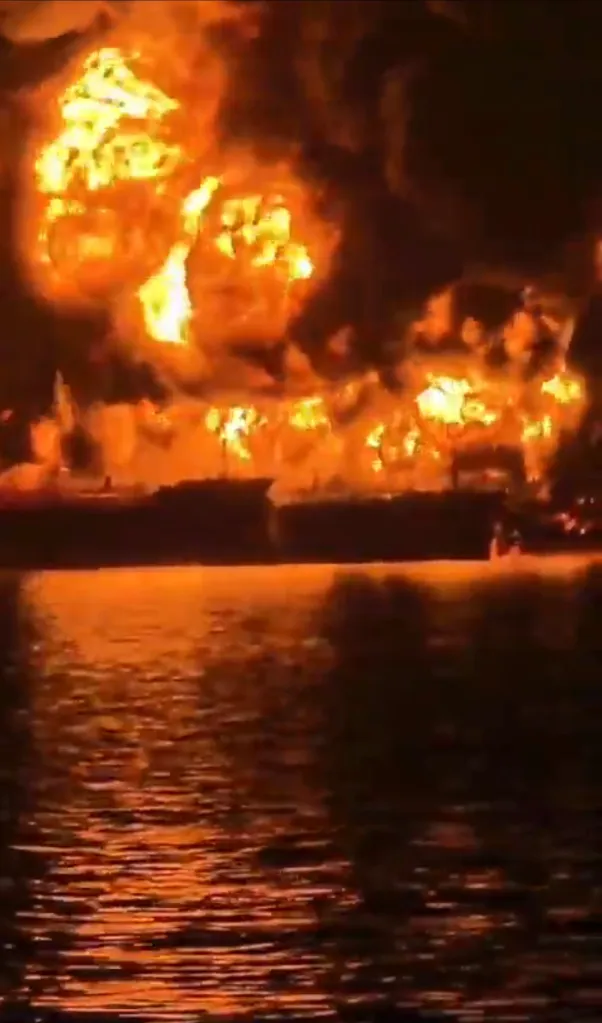Oil tankers ZEFYROS and SAFESEA VISHNU explode in the Persian Gulf.