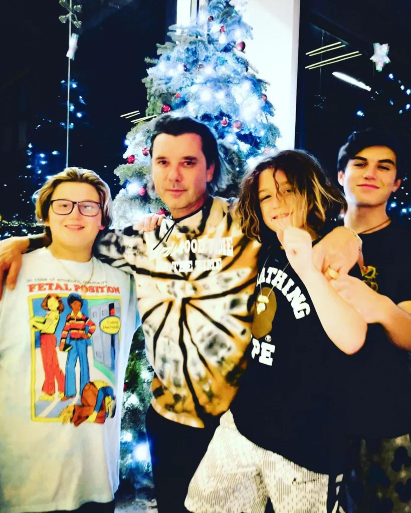 Gavin Rossdale with his three kids.