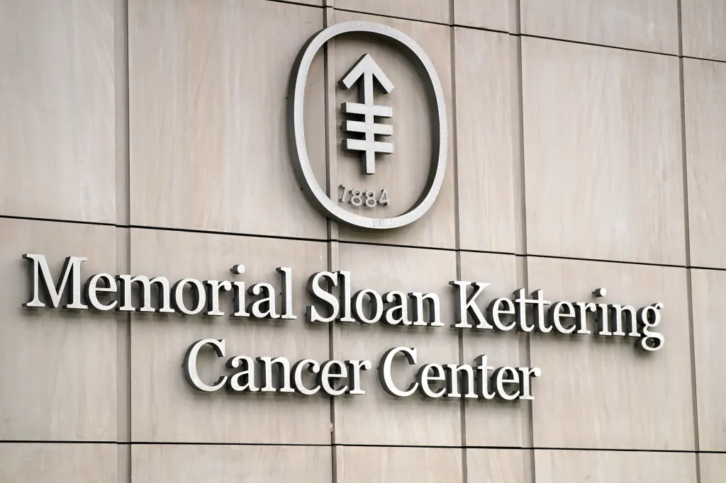The sign for Memorial Sloan Kettering Cancer Center.
