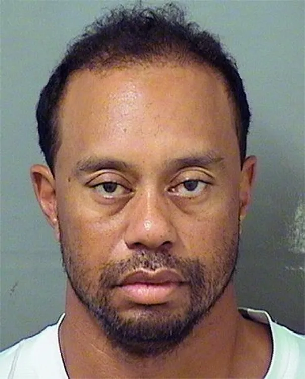 Mugshot of Tiger Woods after his 2017 arrest for suspicion of DUI.
