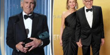 Tearful Harrison Ford thanks wife Calista Flockhart in heartfelt Life Achievement Award speech at SAGs
