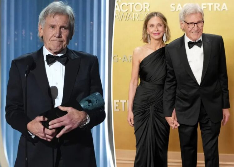 Tearful Harrison Ford thanks wife Calista Flockhart in heartfelt Life Achievement Award speech at SAGs