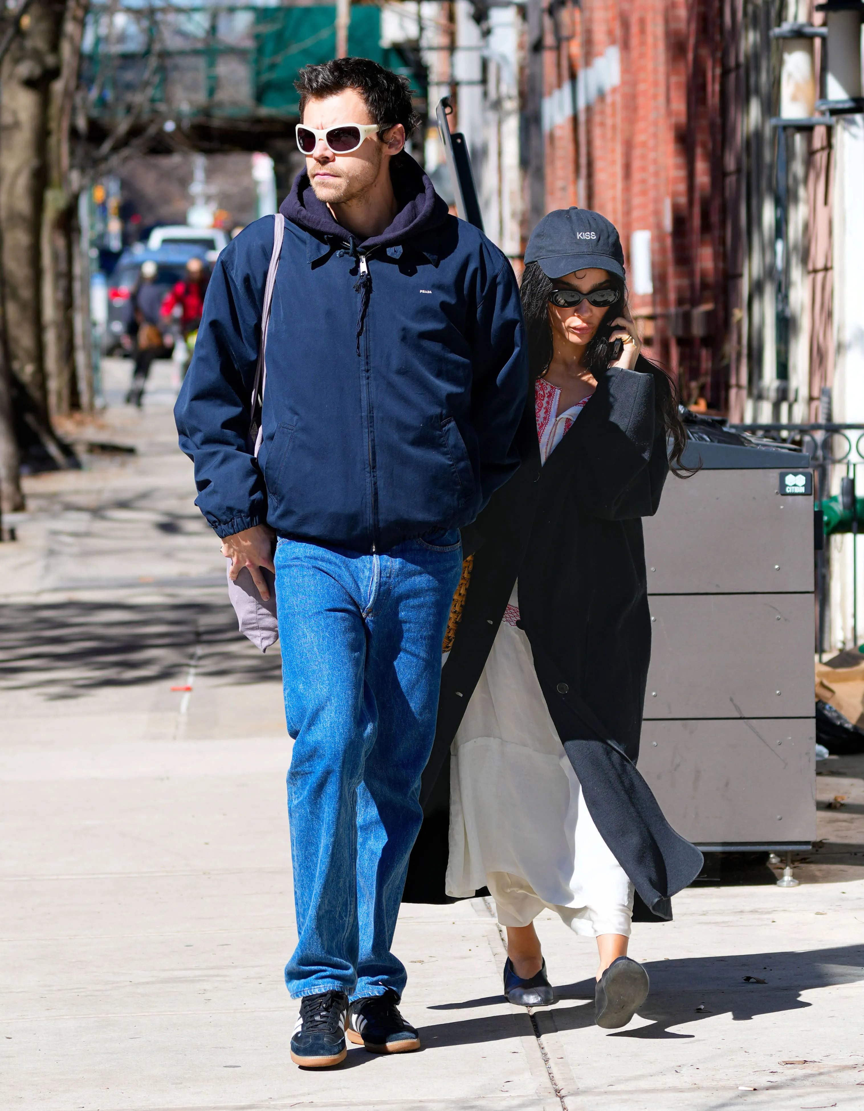 Harry Styles and Zoe Kravitz walk together in New York City.