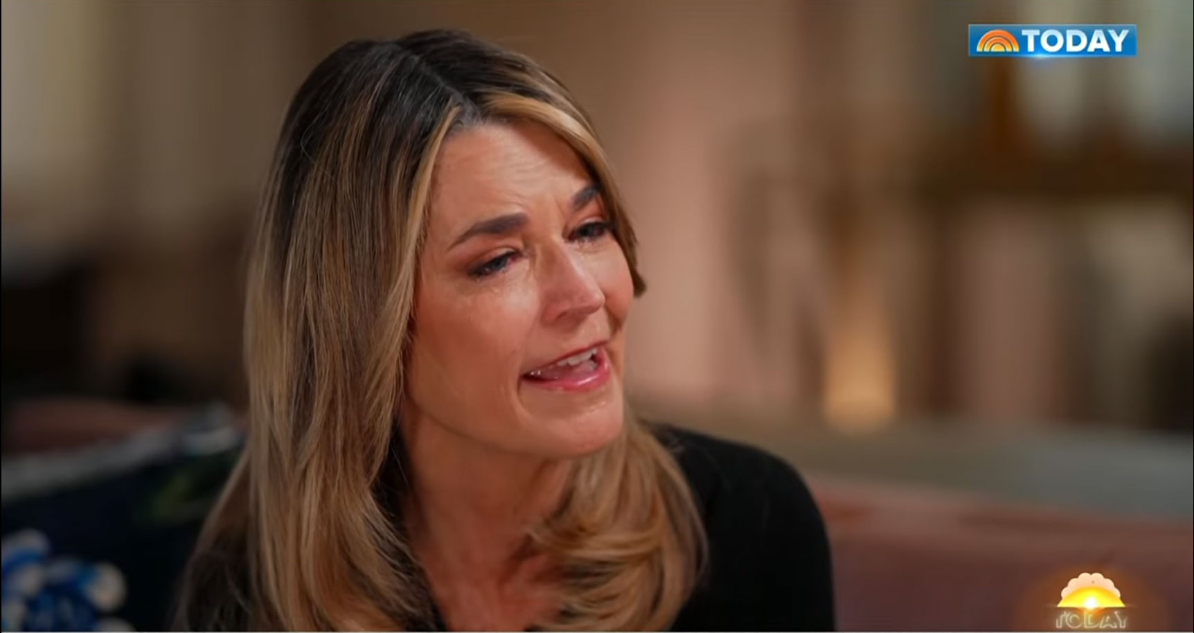 Savannah Guthrie crying during an interview.