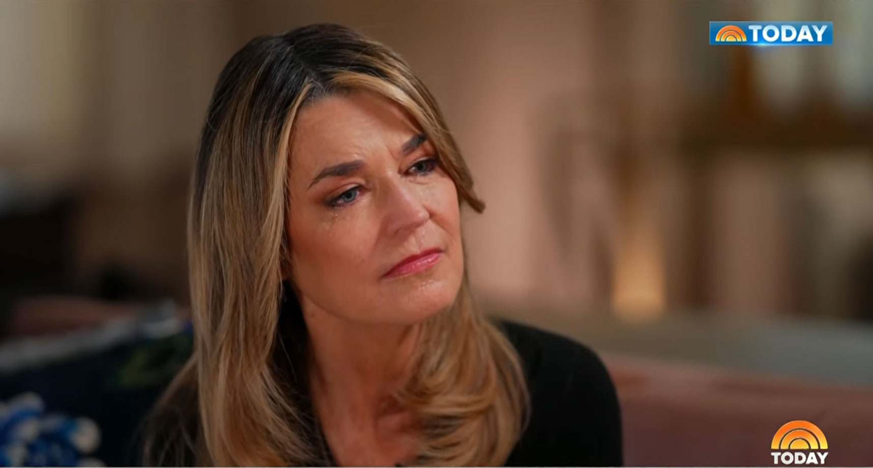 Savannah Guthrie with tears in her eyes.