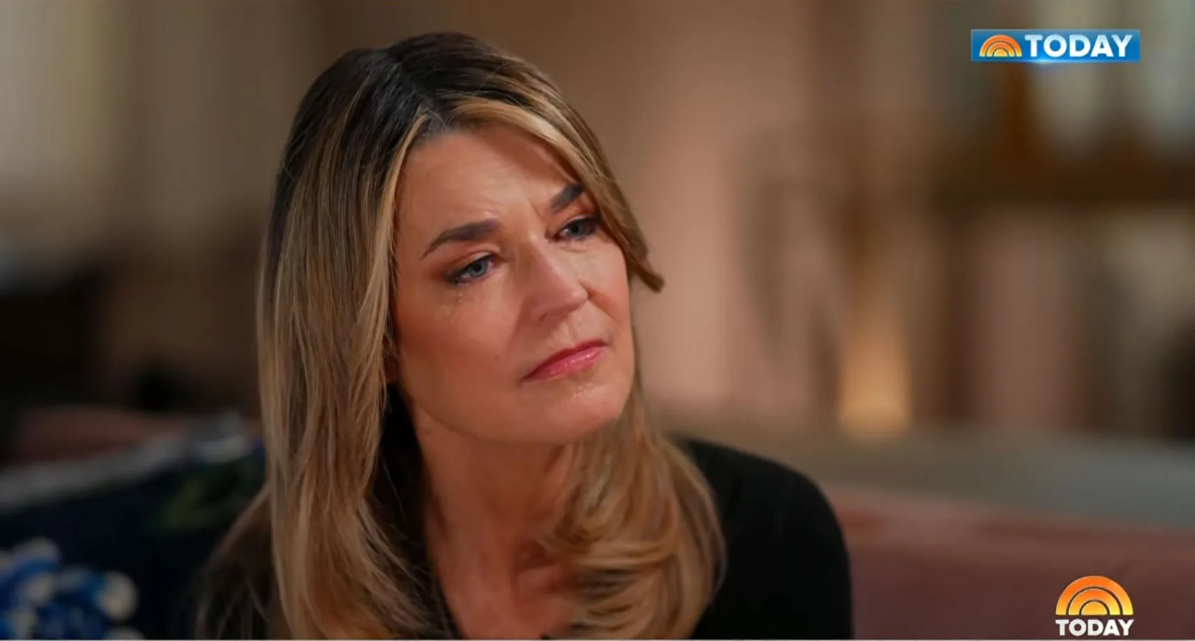 Savannah Guthrie on TODAY with tears in her eyes.
