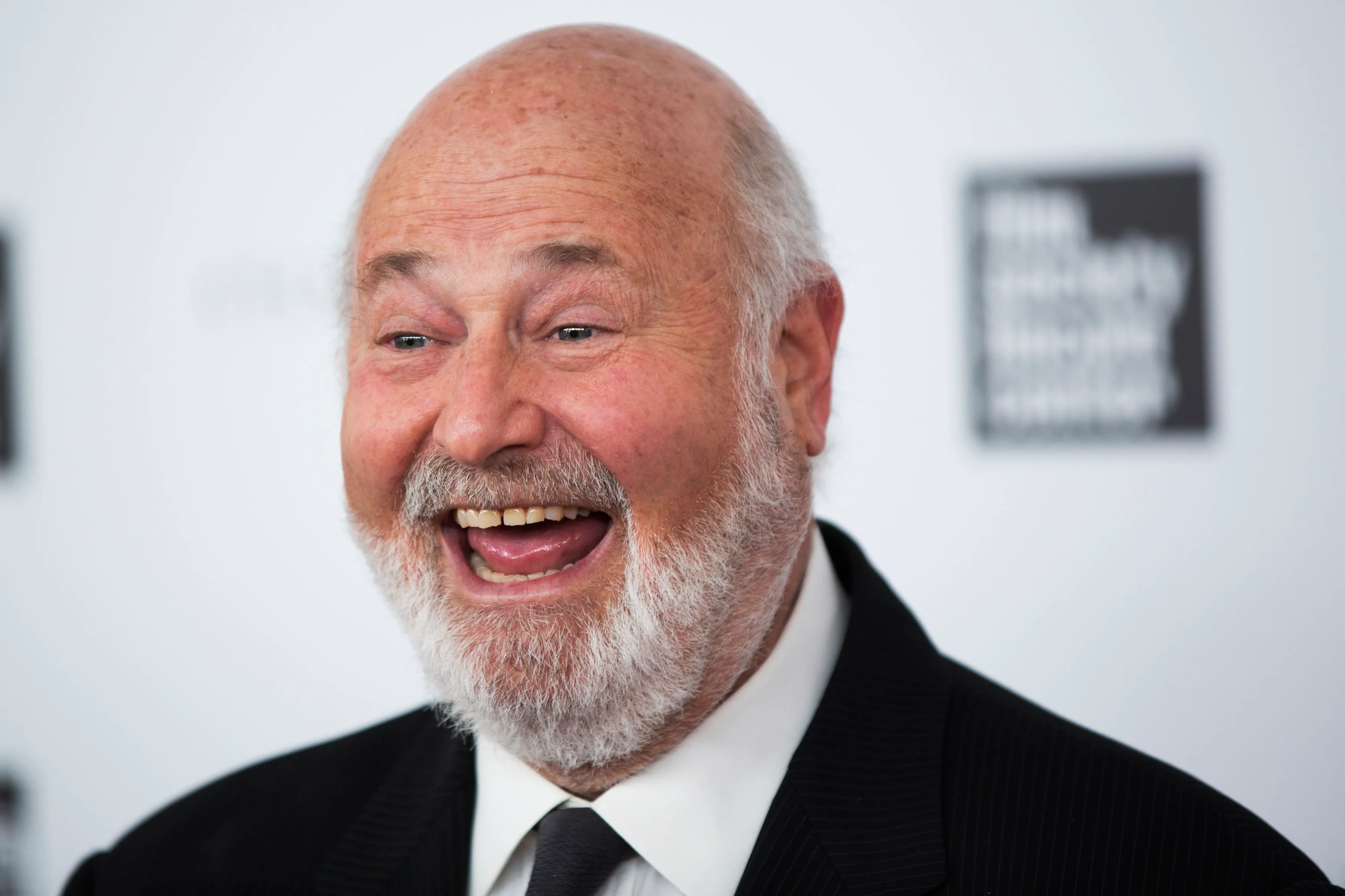 Headshot of Rob Reiner laughing at the 41st Annual Chaplin Award Gala.