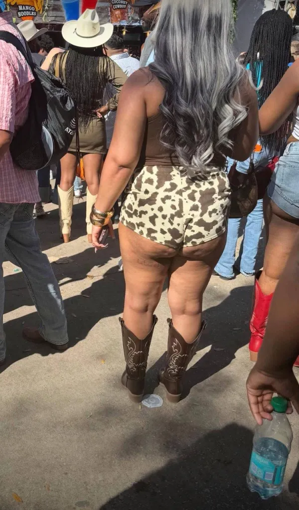 A woman wearing tight shorts was seen walking around the Houston Rodeo before officials implemented a new dress code.