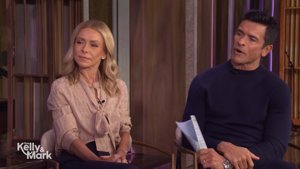 Kelly Ripa and Mark Consuelos on the Live with Kelly and Mark show.