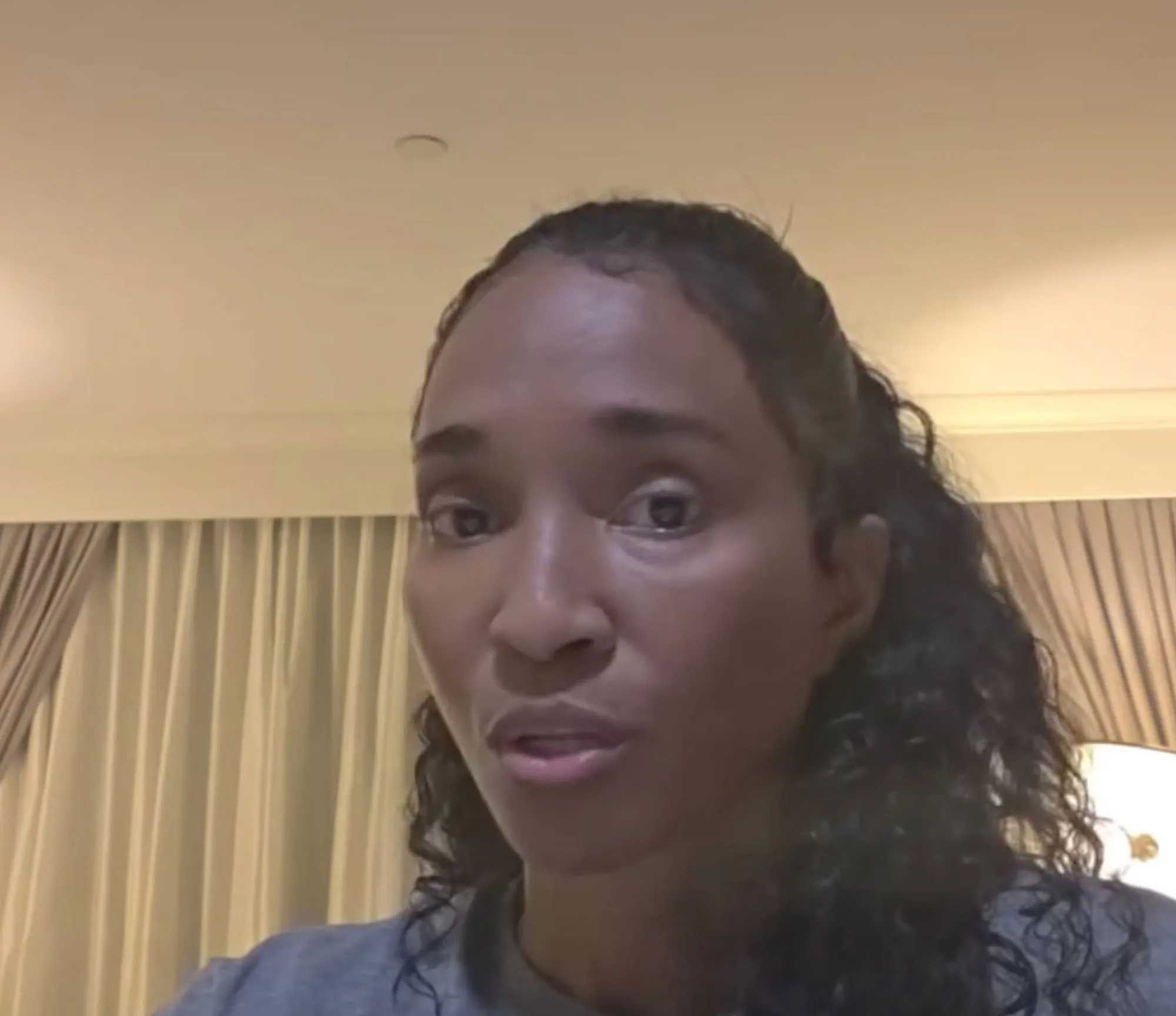 Chilli speaking to the camera.