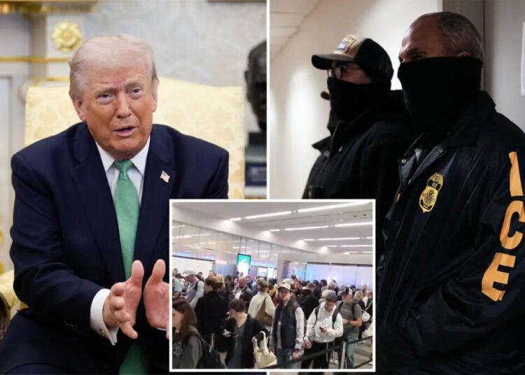 Trump deploying ICE to airports on Monday to ease crowded TSA lines — as NYC travelers face security line hell