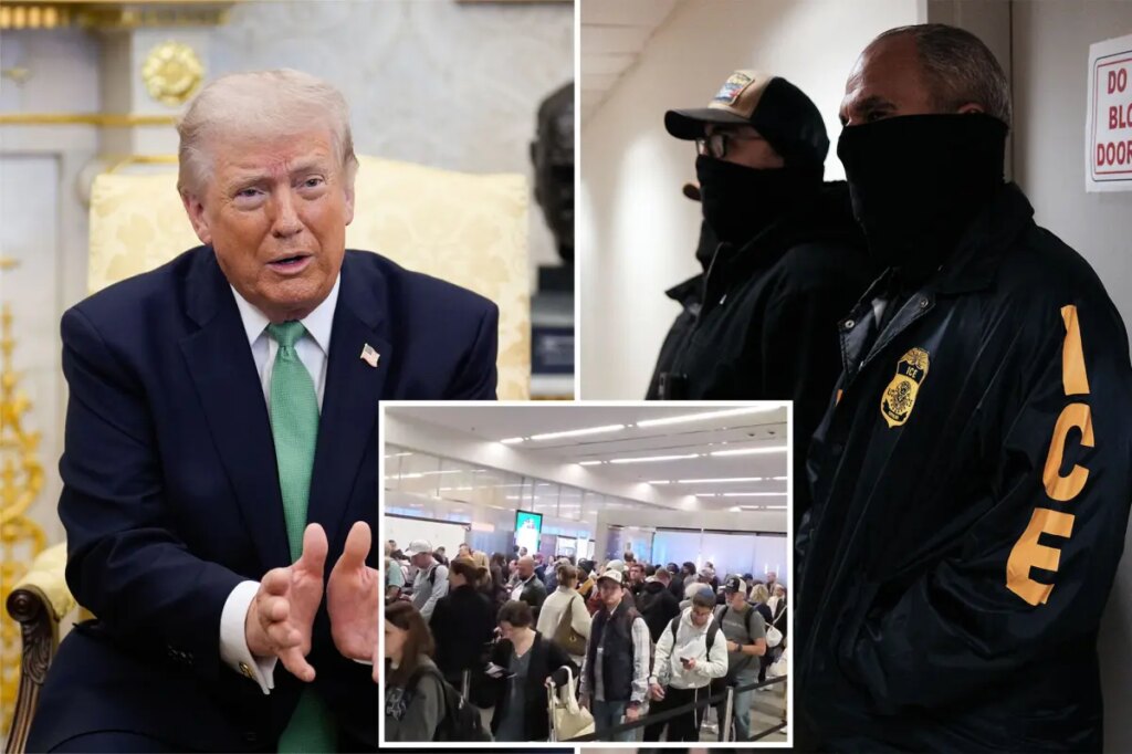 Trump deploying ICE to airports on Monday to ease crowded TSA lines — as NYC travelers face security line hell