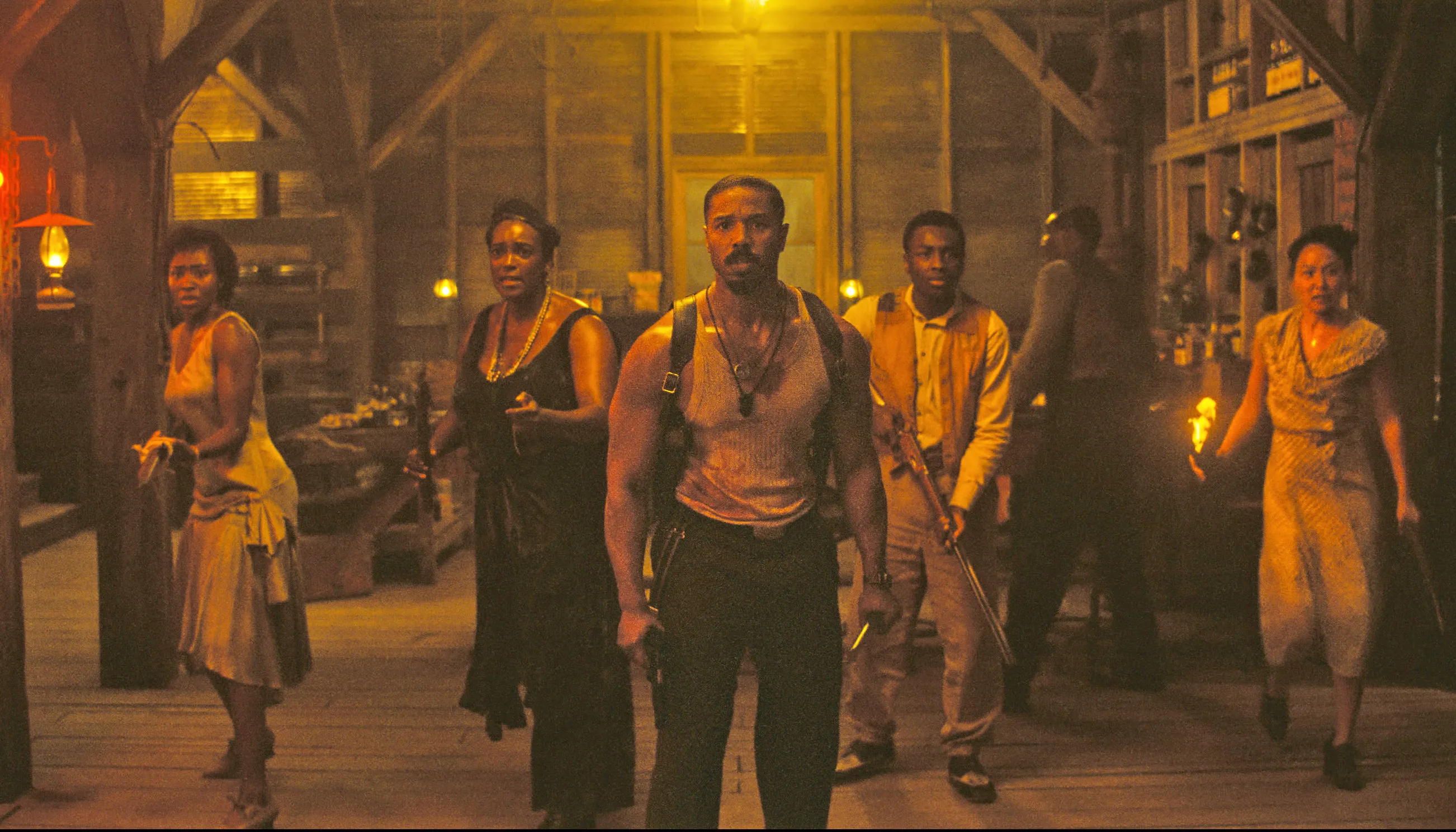 Michael B. Jordan, center, in a scene from 