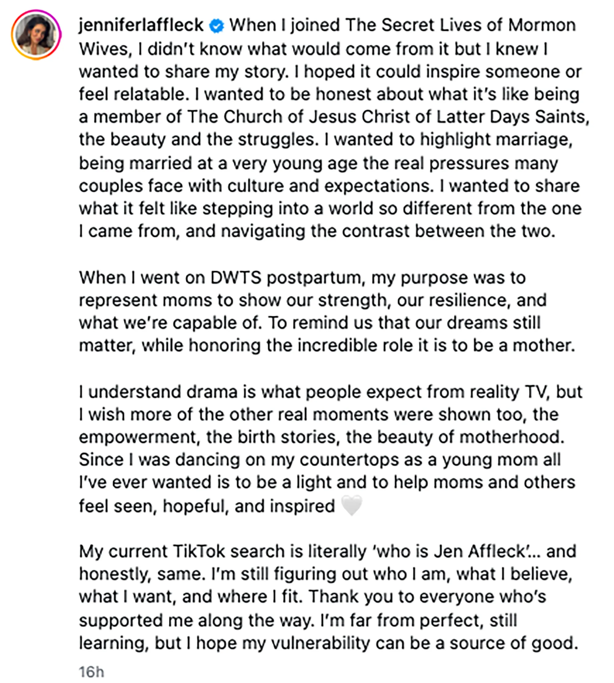 Screenshot of an Instagram post from user 