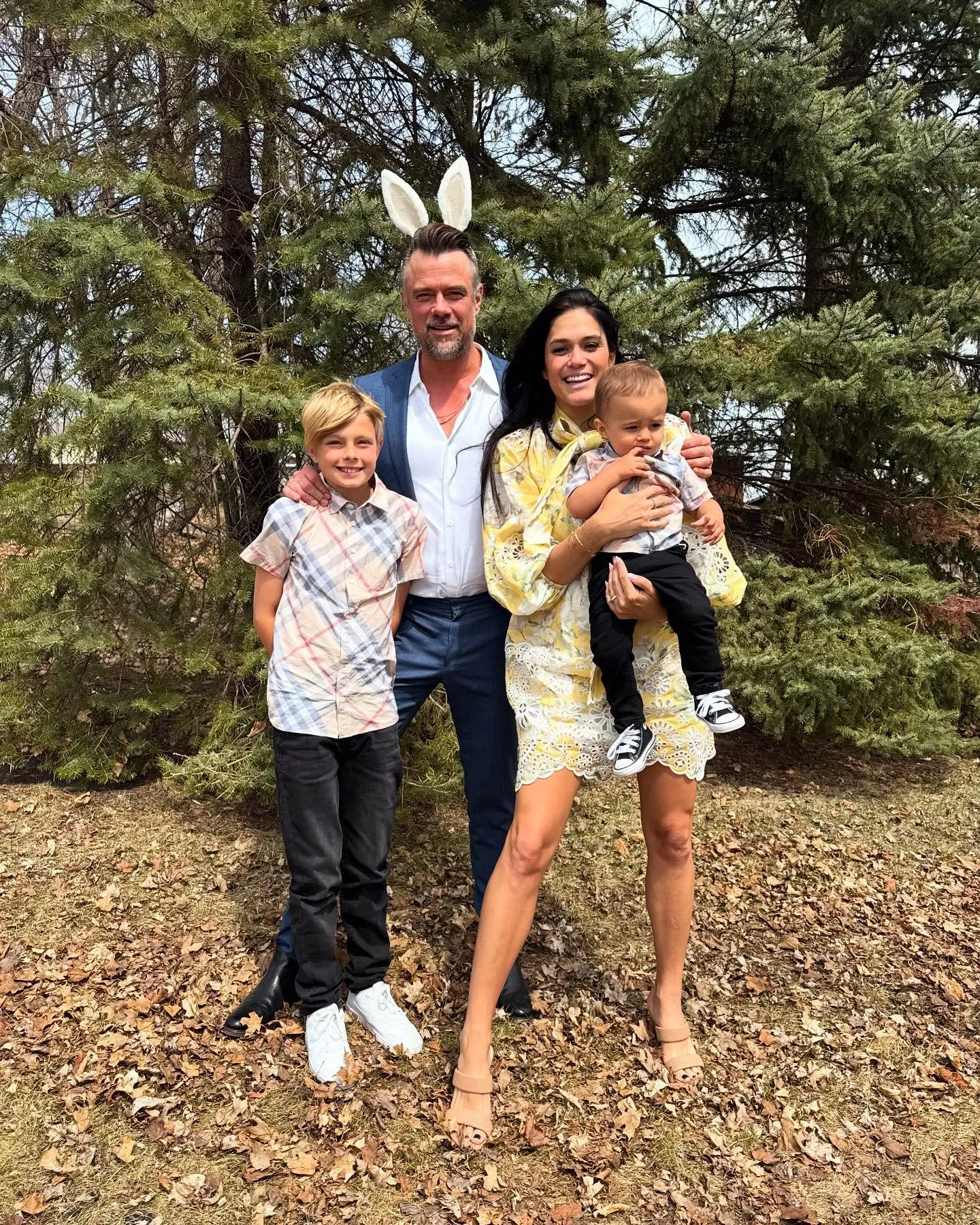 The couple (pictured here in an Easter family photo) share son Shepard and are expecting a baby girl.