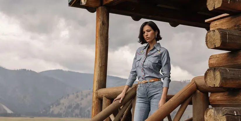 Kelsey Asbille as Monica Dutton from Yellowstone.