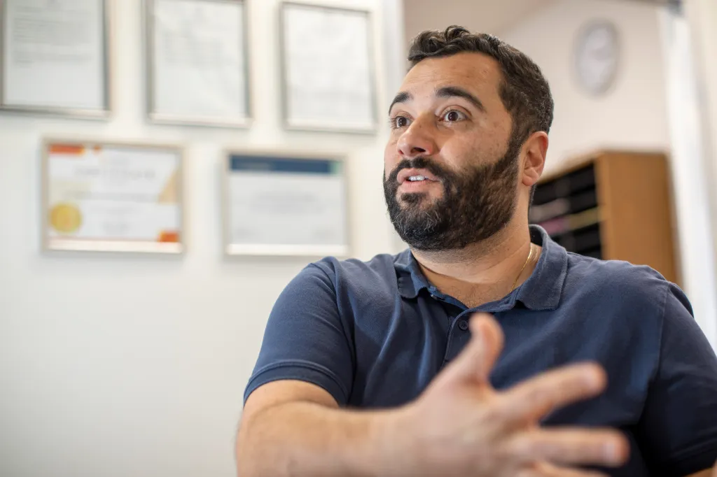 Kevin Tutunjian, administrator of In the Arms of Grace Hospice, speaks from his office in Los Angeles.