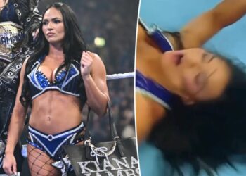 WWE star Kiana James suffers wardrobe malfunction during live elimination match