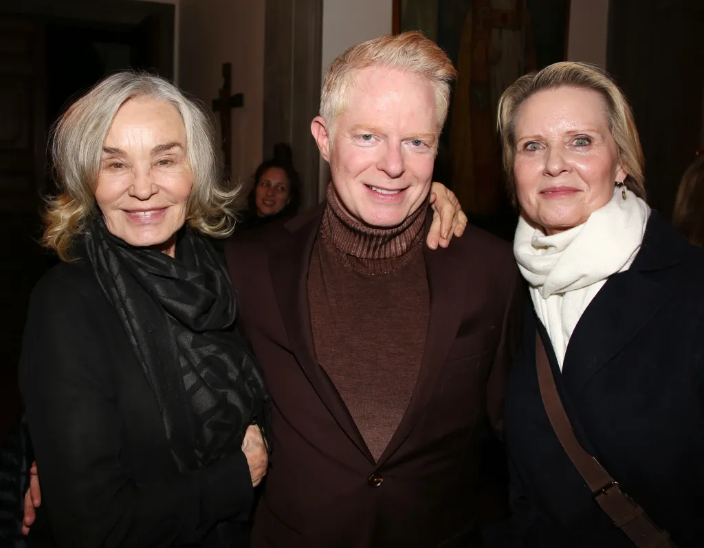 Jessica Lange, Jesse Tyler Ferguson, and Cynthia Nixon pose at the opening night of the play 
