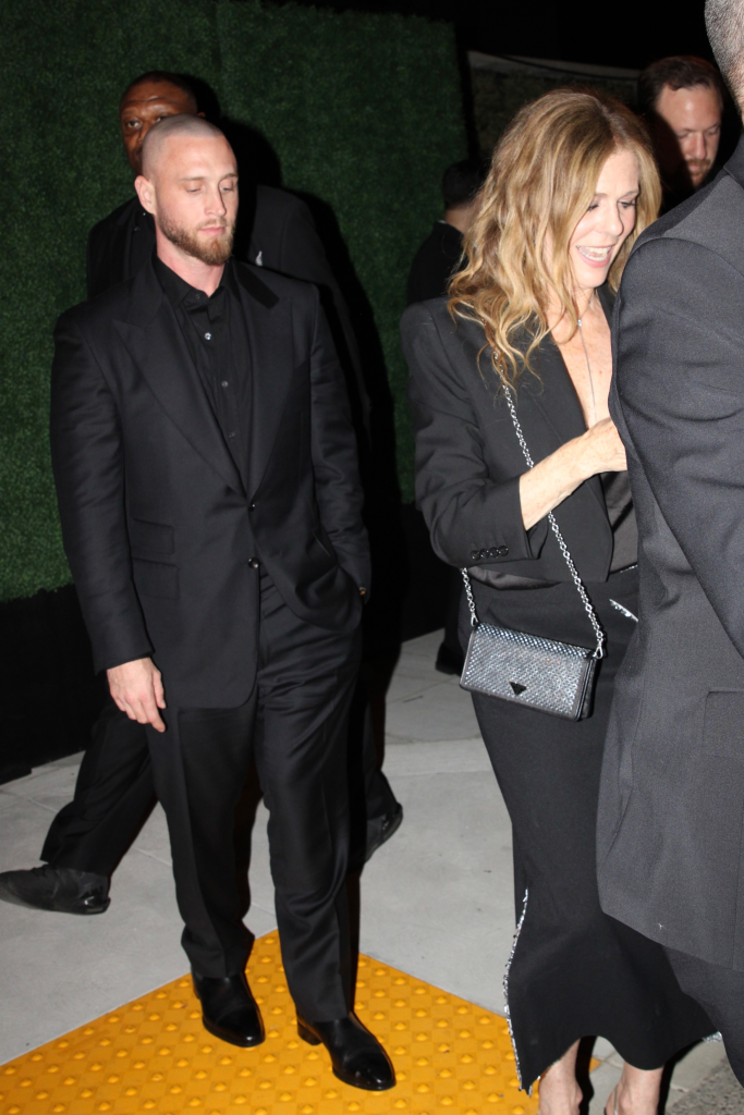 Rita Wilson and Chet Hanks leaving the CAA Pre-Oscar party.